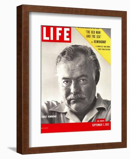 Author Ernest Hemingway Taken, September 1, 1952-Alfred Eisenstaedt-Framed Photographic Print