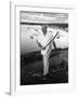 Author Ernest Hemingway Walking in Cojimar Harbor-Alfred Eisenstaedt-Framed Premium Photographic Print