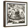 Author-Explorer Schenchzer Meeting a Dragon in the Swiss Alps-null-Framed Giclee Print