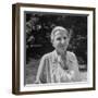 Author Gertrude Stein Outdoors Alone-Carl Mydans-Framed Premium Photographic Print