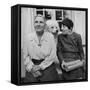 Author Gertrude Stein Sitting with Alice B. Toklas at a Villa-Carl Mydans-Framed Stretched Canvas