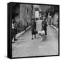 Author Gertrude Stein Walking with Alice B. Toklas and Their Dog-Carl Mydans-Framed Stretched Canvas