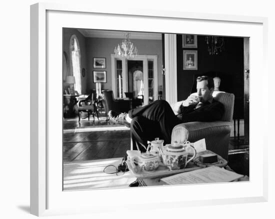 Author Gore Vidal at Home-Leonard Mccombe-Framed Premium Photographic Print