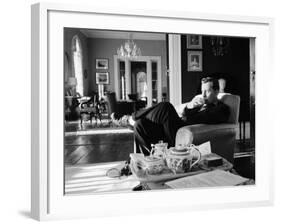 Author Gore Vidal at Home-Leonard Mccombe-Framed Premium Photographic Print