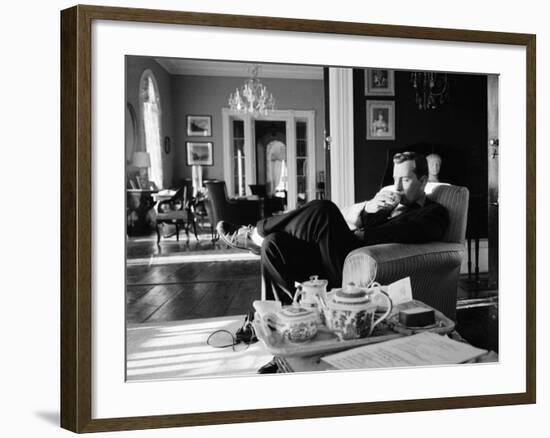 Author Gore Vidal at Home-Leonard Mccombe-Framed Premium Photographic Print