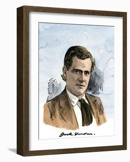 Author Jack London, with His Signature, 1903-null-Framed Giclee Print