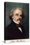 Author Nathaniel Hawthorne, with His Autograph-null-Stretched Canvas