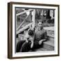 Author, Philosopher and Political Activist Arthur Koestler with His Dog-Dmitri Kessel-Framed Premium Photographic Print