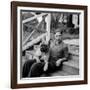 Author, Philosopher and Political Activist Arthur Koestler with His Dog-Dmitri Kessel-Framed Premium Photographic Print