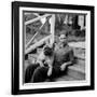 Author, Philosopher and Political Activist Arthur Koestler with His Dog-Dmitri Kessel-Framed Premium Photographic Print