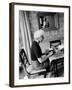 Author Vladimir Nabokov Dictating While Wife Vera Types-Carl Mydans-Framed Premium Photographic Print