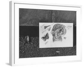 Author Vladimir Nabokov's Doodlings-Carl Mydans-Framed Photographic Print