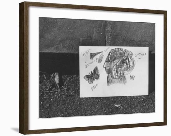 Author Vladimir Nabokov's Doodlings-Carl Mydans-Framed Photographic Print