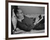 Author Vladimir Nabokov Writing in a Notebook on the Bed-Carl Mydans-Framed Premium Photographic Print