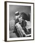 Author Vladimir Nabokov Writing While Lying on His Bed at Home-Carl Mydans-Framed Premium Photographic Print