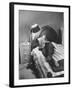 Author Vladimir Nabokov Writing While Lying on His Bed at Home-Carl Mydans-Framed Premium Photographic Print