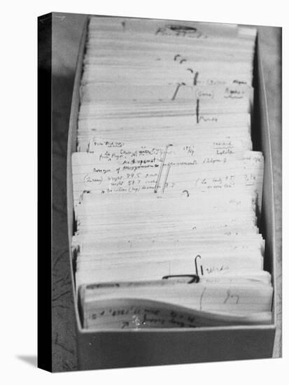 Author Vladimir Nabokovs Researched Materials on File Cards for His Book Lolita-Carl Mydans-Stretched Canvas