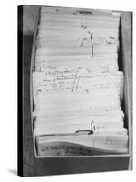 Author Vladimir Nabokovs Researched Materials on File Cards for His Book Lolita-Carl Mydans-Stretched Canvas