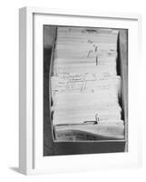 Author Vladimir Nabokovs Researched Materials on File Cards for His Book Lolita-Carl Mydans-Framed Photographic Print