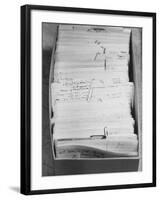 Author Vladimir Nabokovs Researched Materials on File Cards for His Book Lolita-Carl Mydans-Framed Photographic Print