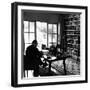 Author W. Somerset Maugham Sitting at Desk in the Study of His Villa Mauresque-null-Framed Premium Photographic Print