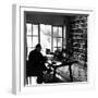 Author W. Somerset Maugham Sitting at Desk in the Study of His Villa Mauresque-null-Framed Premium Photographic Print