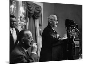 Author William Faulkner Making a Speech Upon Receiving the National Book Award-Peter Stackpole-Mounted Premium Photographic Print