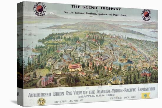 "Authorized Birds Eye View of the Alaska-Yukon-Pacific Exposition: Seattle, USA, 1909"-null-Stretched Canvas