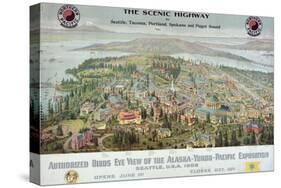 "Authorized Birds Eye View of the Alaska-Yukon-Pacific Exposition: Seattle, USA, 1909"-null-Stretched Canvas