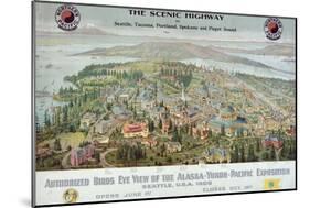 "Authorized Birds Eye View of the Alaska-Yukon-Pacific Exposition: Seattle, USA, 1909"-null-Mounted Giclee Print