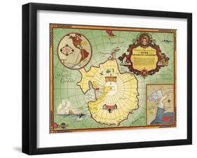 Authorized Map of the Second Byrd Antarctic Expedition-null-Framed Giclee Print