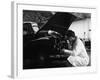 Auto Electrician Changing a Light Bulb on a Morris Minor, Nottingham, Nottinghamshire, 1961-Michael Walters-Framed Photographic Print