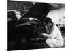 Auto Electrician Changing a Light Bulb on a Morris Minor, Nottingham, Nottinghamshire, 1961-Michael Walters-Mounted Photographic Print