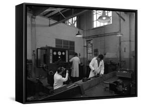 Auto Electricians at Work at Globe and Simpson, Nottingham, Nottinghamshire, 1961-Michael Walters-Framed Stretched Canvas