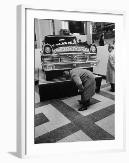 Auto Exhibit in the Soviet Pavilion, at Brussels World's Fair-Michael Rougier-Framed Photographic Print