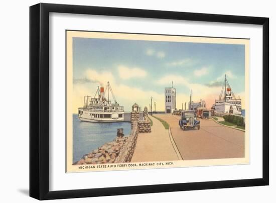 Auto Ferry, Mackinaw City, Michigan-null-Framed Art Print