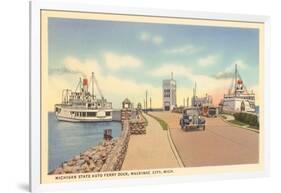 Auto Ferry, Mackinaw City, Michigan-null-Framed Art Print
