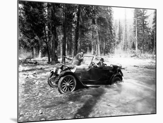 Auto Fording Clear Creek, Yakima, 1918-Asahel Curtis-Mounted Giclee Print