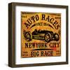 Auto Races New York City Sign-null-Framed Art Print