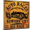 Auto Races New York City Sign-null-Mounted Art Print