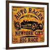 Auto Races New York City Sign-null-Framed Art Print