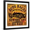 Auto Races New York City Sign-null-Framed Art Print