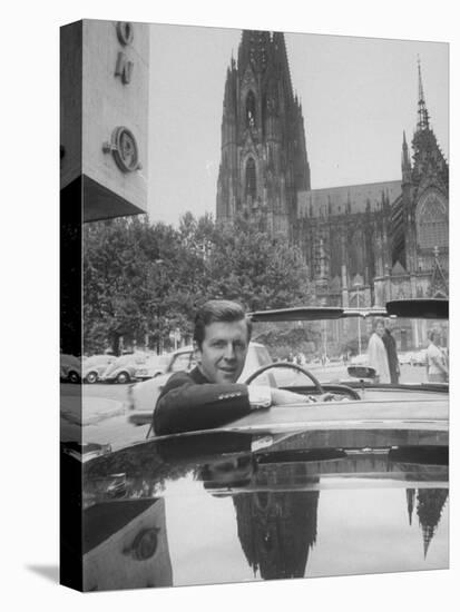 Auto Racing Wolfgang Von Trips in Front of Cathedral of Cologne-null-Stretched Canvas