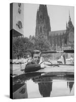 Auto Racing Wolfgang Von Trips in Front of Cathedral of Cologne-null-Stretched Canvas