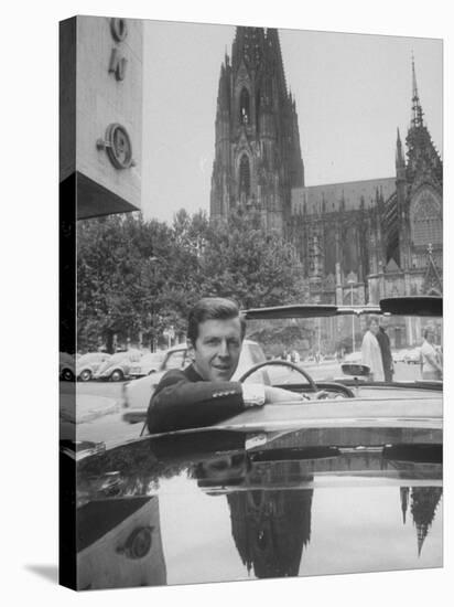 Auto Racing Wolfgang Von Trips in Front of Cathedral of Cologne-null-Stretched Canvas