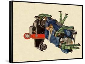 Auto Repair, 1935-James Wathen-Framed Stretched Canvas