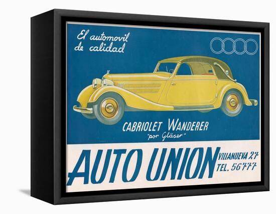 Auto Union Audi, Magazine Advertisement, USA, 1930-null-Framed Stretched Canvas