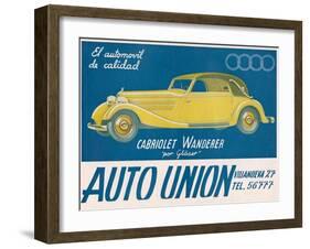 Auto Union Audi, Magazine Advertisement, USA, 1930-null-Framed Giclee Print