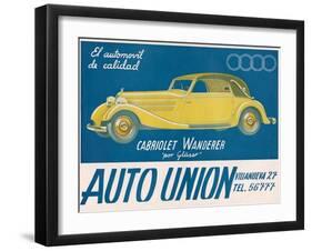 Auto Union Audi, Magazine Advertisement, USA, 1930-null-Framed Giclee Print