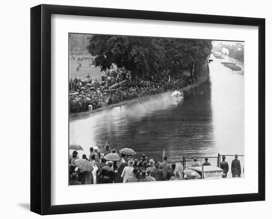 Auto Union in Action at the Avus Motor Racing Circuit, Berlin, Germany, 1934-null-Framed Photographic Print